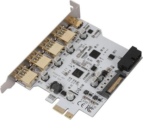 PCIE to USB3.0 Expansion Card 4-Port TYPEC Adapter Expansion Card, with Driver CD in Saudi Arabia
