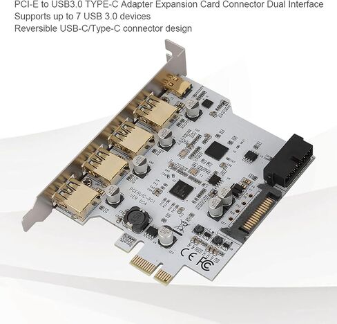 PCIE to USB3.0 Expansion Card 4-Port TYPEC Adapter Expansion Card, with Driver CD in Saudi Arabia