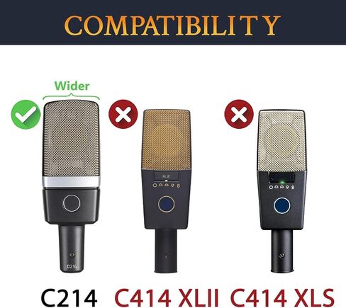 SOULWIT 2Pcs Microphones Pop Filter for AKG C214 Large-Diaphragm Condenser (C214d1), Protective Mic Cover Windscreen Foam - Black in Saudi Arabia
