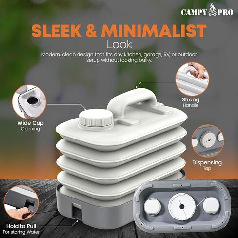 Collapsible Water Container, BPA Free - Water Storage, Camping Water Jug, Portable Water Storage for Outdoor, Gardening, Picnic, RV & Fishing & Emergency Water Storage in Saudi Arabia