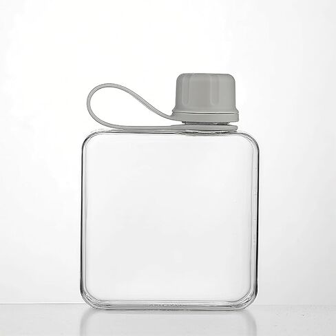 10.8 oz/320 ml Flat Travel Water Bottle, BPA Free Tritan Reusable Plastic Water Bottles Square Plastic Flask Pocket for Camping, Fitness, Outdoor Sports, Fits Purse and Pocket（Pink） in Saudi Arabia