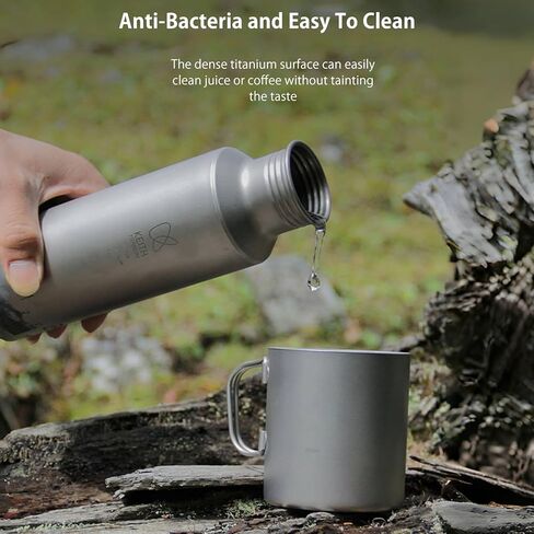 Keith Titanium Water Bottle Lightweight Direct Drinking Wide Mouth Camping Water Bottle Storage Case for Climbing Bikes (18.6oz-Ti3031) in Saudi Arabia