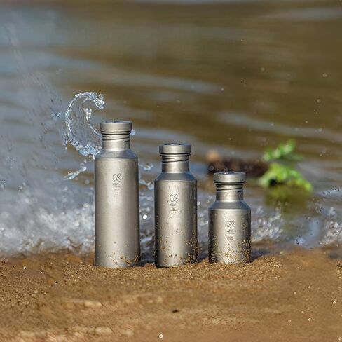 Keith Titanium Water Bottle Lightweight Direct Drinking Wide Mouth Camping Water Bottle Storage Case for Climbing Bikes (18.6oz-Ti3031) in Saudi Arabia