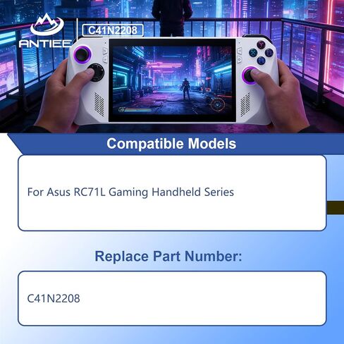 استبدال بطارية ANTIEE C41N2208 لجهاز ASUS ROG Ally RC71L(2023)، ROG Ally Z1E Z1 NR2301L سلسلة الألعاب المحمولة RC71L-NH002W RC71L-NH019W RC71L-NH001W RC71L-NH005W RC71L-NH012W RC71L-NH008W 74 واط ساعة in Saudi Arabia
