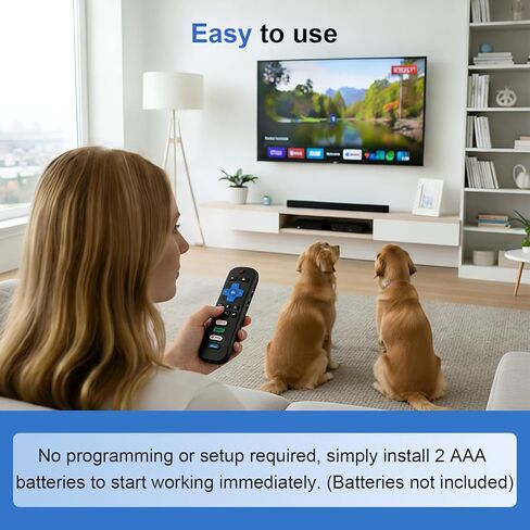 (Pack of 2) Replacement Remote Control for Roku TV, Compatible with TCL Roku/Onn Roku/Hisense Roku Smart TVs.1-Year Warranty in Saudi Arabia