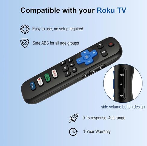 (Pack of 2) Replacement Remote Control for Roku TV, Compatible with TCL Roku/Onn Roku/Hisense Roku Smart TVs.1-Year Warranty in Saudi Arabia