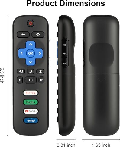 (Pack of 2) Replacement Remote Control for Roku TV, Compatible with TCL Roku/Onn Roku/Hisense Roku Smart TVs.1-Year Warranty in Saudi Arabia