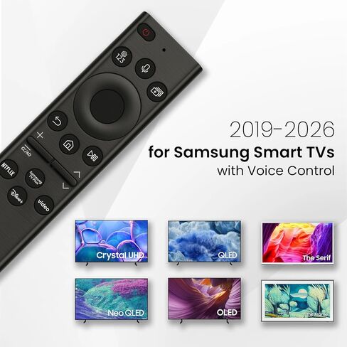 Replacement for Samsung Smart TV Remote, with Voice Control, Compatible with Samsung TV QLED/OLED/The Frame/Crystal UHD Series, Simple Setup, 1-Year Warranty in Saudi Arabia