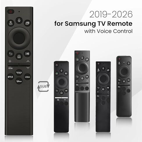 Replacement for Samsung Smart TV Remote, with Voice Control, Compatible with Samsung TV QLED/OLED/The Frame/Crystal UHD Series, Simple Setup, 1-Year Warranty in Saudi Arabia
