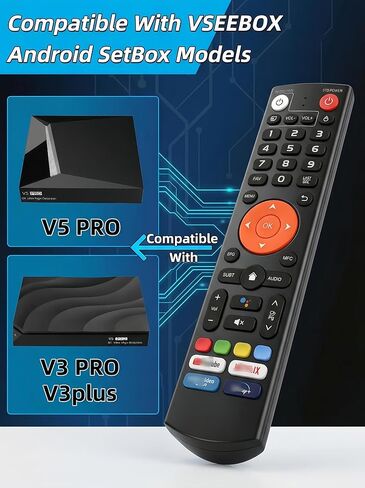 بديل جهاز التحكم عن بعد الصوتي V3 Plus/Pro الجديد للتحكم عن بعد الصوتي عبر البلوتوث لموديلات vSeeBox V3 Plus/Pro - جهاز تحكم عن بعد بلوتوث قابل للبرمجة متوافق مع صندوق التلفزيون vSeeBox in Kuwait