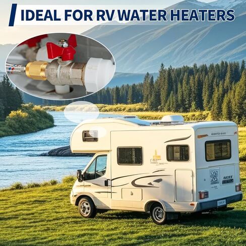 RV Water Heater Backflow Preventer, 1/2" NPT Double Male Thread Hot Water Heater Check Valve, Lead-Free Brass Plumbing Backflow Check Valve for RV, Camper, Motorhome, Trailer in Saudi Arabia
