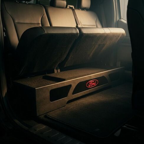 حاوية مضخم صوت QPower QLuxe مزدوجة مقاس 10 بوصات لطرازات Ford F150 Super Crew الحالية و2017-2023 F250/F350، ترقية صوت السيارة MDF Sub Box in Saudi Arabia
