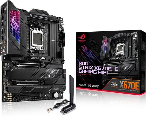 ASUS ROG Strix X670E-E Gaming Socket AM5(LGA 1718) Ryzen 7000 ATX Gaming Motherboard(18+2 Power Stages,PCIe® 5.0, DDR,4xM.2 Slots,USB 3.2 Gen 2x2, WiFi 6E,PCIe Slot Q-Release, M.2 Q-Latch) (Renewed) in Saudi Arabia