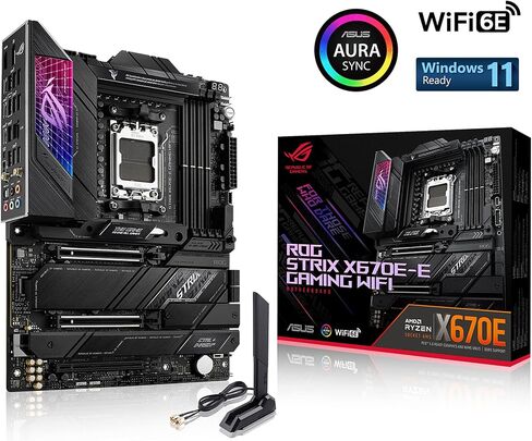 ASUS ROG Strix X670E-E Gaming Socket AM5(LGA 1718) Ryzen 7000 ATX Gaming Motherboard(18+2 Power Stages,PCIe® 5.0, DDR,4xM.2 Slots,USB 3.2 Gen 2x2, WiFi 6E,PCIe Slot Q-Release, M.2 Q-Latch) (Renewed) in Saudi Arabia