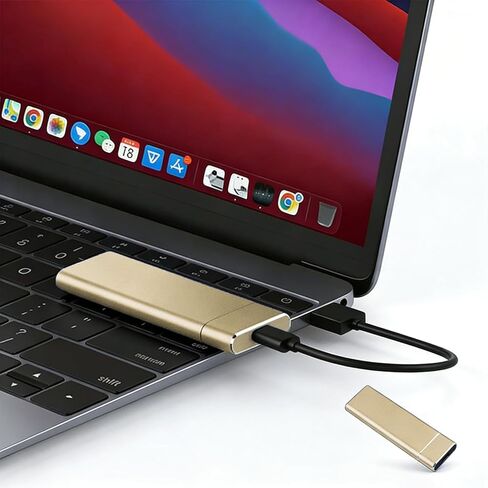10TB Portable External SSD, USB 3.1/Type-C High Speed Solid State Drive, Ultra Slim & Lightweight External Storage for Laptop, PC, Mac, Android,Gold in Saudi Arabia