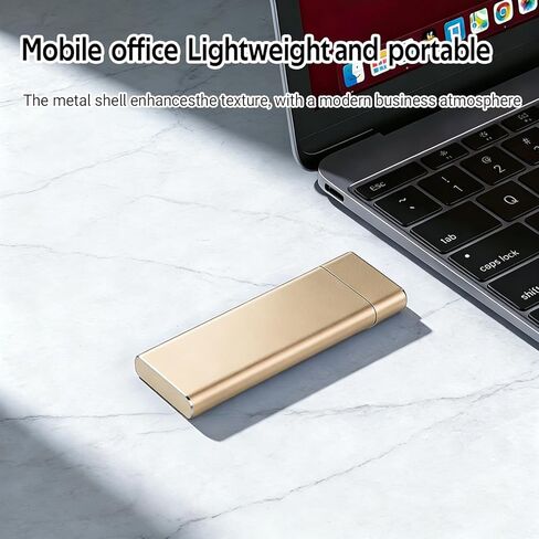 10TB Portable External SSD, USB 3.1/Type-C High Speed Solid State Drive, Ultra Slim & Lightweight External Storage for Laptop, PC, Mac, Android,Gold in Saudi Arabia