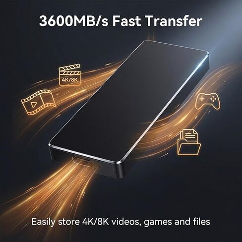 محرك أقراص الحالة الصلبة المحمول SSD المحمول، محرك أقراص الحالة الصلبة USB-C عالي السرعة (أسود) in Saudi Arabia