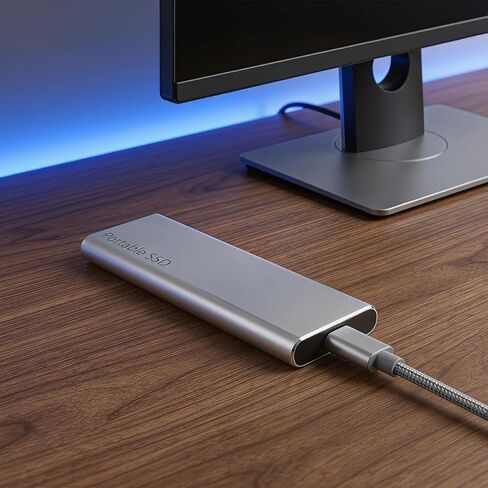 1TB Portable SSD, USB-C External Solid State Drive, Silver Mobile Storage for Data Backup & Transfer，Silvery in Saudi Arabia