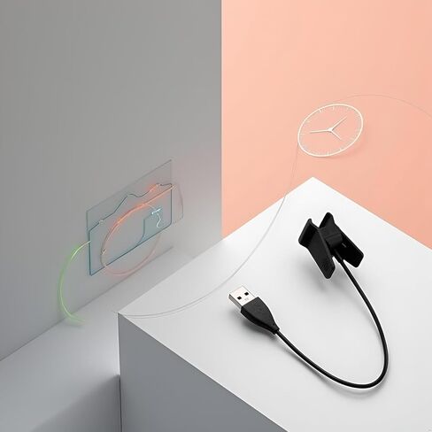 قطعتان من الشاحن متوافق مع Fitbit Alta، مشبك كابل شحن USB بديل لجهاز تتبع اللياقة البدنية Fitbit Alta بطول 100 سم / 3.3 قدم وتقنية سوار المعصم، أسود in Kuwait
