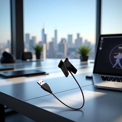 قطعتان من الشاحن متوافق مع Fitbit Alta، مشبك كابل شحن USB بديل لجهاز تتبع اللياقة البدنية Fitbit Alta بطول 100 سم / 3.3 قدم وتقنية سوار المعصم، أسود in Kuwait