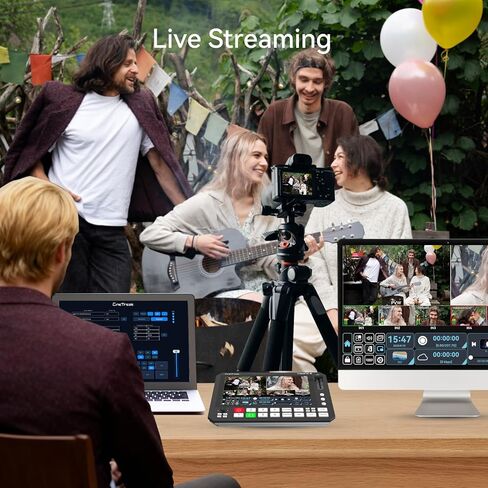 محول فيديو بشاشة تعمل باللمس مقاس 10.1 بوصة من Touch-S، وخلاط بث مباشر HDMI/SDI ذو 6 قنوات مع التحكم في كاميرا PTZ، ومراقبة متعددة العرض، والتقاط USB، ومزج الصوت وتسجيله in Kuwait