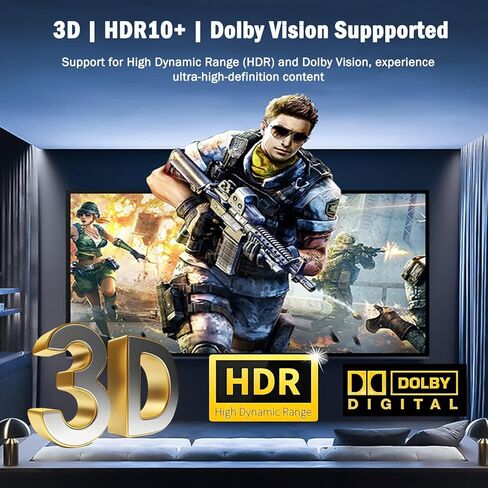8K HDMI 2.1 Switch, 4 in 1 Out HDMI 2.1 Switcher Supports 8K@60Hz, 4K@240Hz, 1080P@480Hz, HDCP 2.3 CEC HDR 3D Dolby Atmos VRR Compatible with PS5 Xbox Blu-Ray Player etc in Saudi Arabia