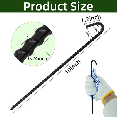 10 Pack Rebar Tent Stakes Heavy Duty Garden Edging Fence Hooks Pegs 10 inch Long in Saudi Arabia
