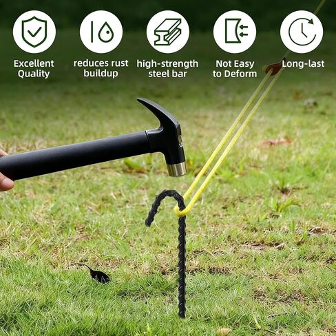 10 Pack Rebar Tent Stakes Heavy Duty Garden Edging Fence Hooks Pegs 10 inch Long in Saudi Arabia