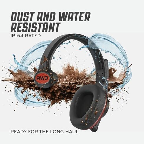 RoadWarrior RW3 Trucker Bluetooth Headset 105dB 40mm Speaker, AI ENC Noise Cancelling Mic, 50+ Hour Battery, 180ft Wireless Range, ANC Audio, IP54 Rugged Trucker Headset with App & Voice Control in Saudi Arabia