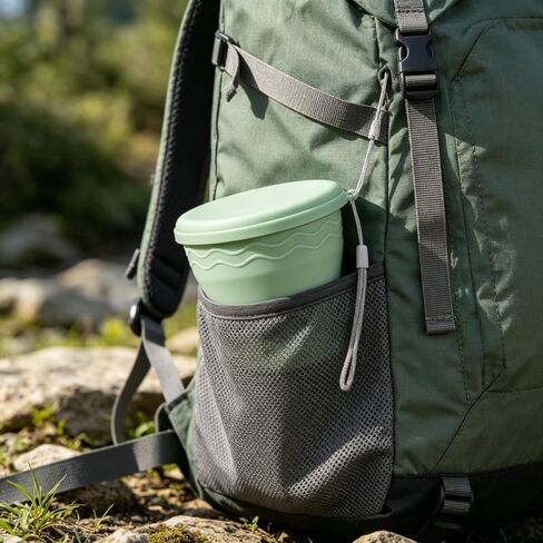 Portable Foldable Compression Travel Mug, Green 6.76oz, Collapsible Cup for Camping, Tea & Coffee in Saudi Arabia