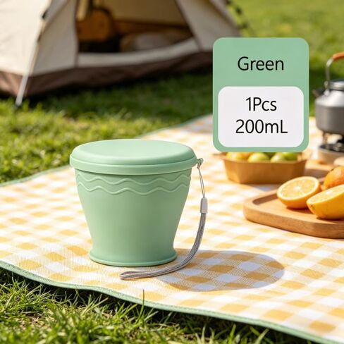 Portable Foldable Compression Travel Mug, Green 6.76oz, Collapsible Cup for Camping, Tea & Coffee in Saudi Arabia
