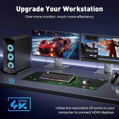 كابل منفذ DisplayPort إلى HDMI بطول 6 أقدام - 4K@60 هرتز/ 2K@120 هرتز، منفذ عرض أحادي الاتجاه 1.2 مصدر إلى شاشة HDMI 1.4، سلك DP إلى HDMI متوافق مع الكمبيوتر، NVIDIA، AMD، Dell، Lenovo، الشاشة in Kuwait