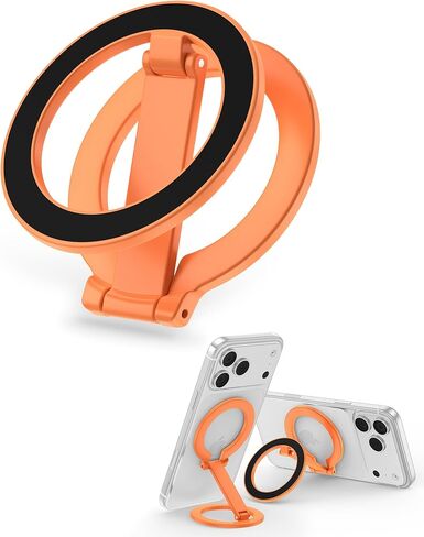 Magnetic Phone Grip for Magsafe, Foldable 360°Rotation Kickstand Mag Safe iPhone Stand, Dual-Sided Magnet Finger Loop Cellphone Ring-Style Holder for Apple 17/16/15/14/13/12 Series&MagSafe Car Mount in Saudi Arabia