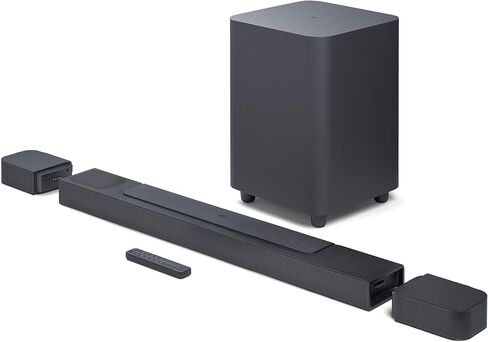 JBL Bar 800-5.1.2-Channel soundbar with Detachable Surround Speakers and Dolby Atmos®, 10" Wireless subwoofer, Built-in Wi-Fi with AirPlay, Alexa Multi-Room Music and Chromecast (Black) in Saudi Arabia