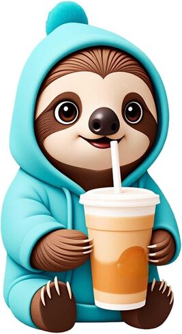 Sloth Drinking Coffee Dust Plug Acrylic Charms for electronic products,Type-C Charging Port Dust Plugs Pendant Compatible with E-Reader Phone Tablet, Gift for Christmas, Birthday, Anniversary Day in Saudi Arabia