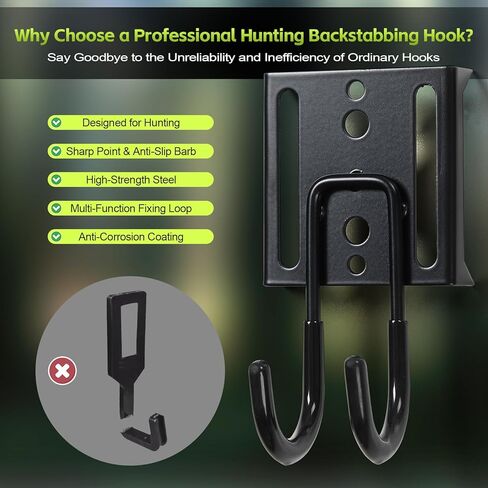 ElephantBird Tree Stand Strap Bow Hanger, Thick Strap Bow Hanger for Hunting, Tree Stand Gear Hanger with 4 Metal Bow Hooks & 2 Small Hooks in Saudi Arabia
