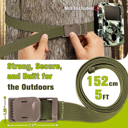 Trail Camera Mounting Straps 3 Pack, Quick-Release Tree Belts for Game & Hunting Cameras, Heavy-Duty 5FT Durable Nylon Straps for Easy Setup and Secure Mounting in Saudi Arabia