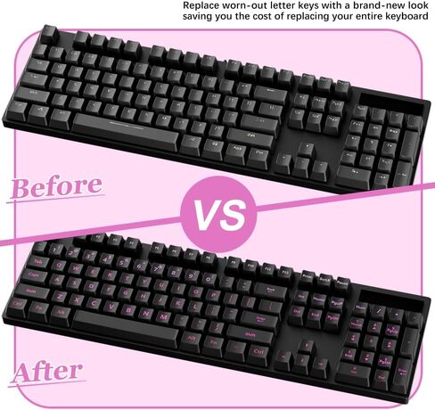 ProElife Gradient Keyboard Letter Stickers with Tweezer, Transfer Printing Peel-Off Film, Leave English Letters on Keys, Universal Replacement Keyboard Stickers Skin for Desktop Computer (Pink) in Saudi Arabia