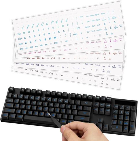 ProElife Gradient Keyboard Letter Stickers with Tweezer, Transfer Printing Peel-Off Film, Leave English Letters on Keys, Universal Replacement Keyboard Stickers Skin for Desktop Computer (Pink) in Saudi Arabia