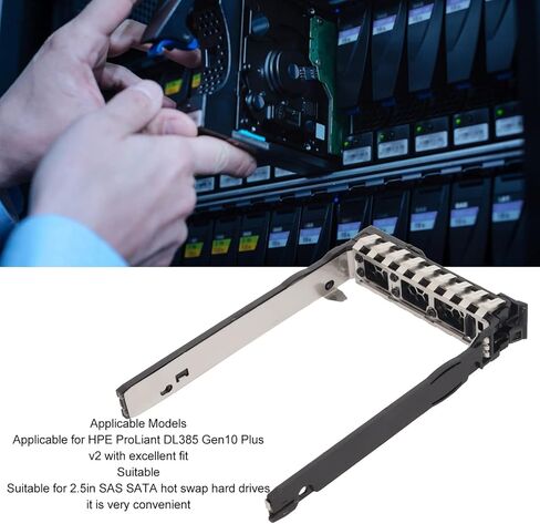 صينية محرك الأقراص الصلبة SAS مقاس 2.5 بوصة لـ HPE ProLiant DL385 Gen10 Plus V2، قفص محول محرك الأقراص الصلبة الموثوق به لأمن البيانات، هيكل معدني ممتاز، للخادم المنزلي in Kuwait