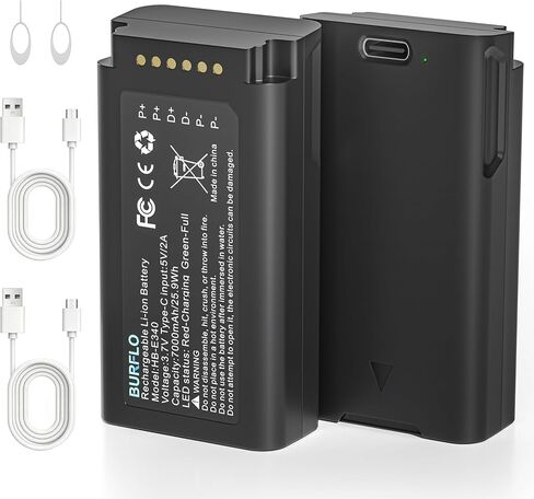 Burflo 2-Pack 7000mAh بطارية بديلة لجرس باب الفيديو eufy Security E340 & C31، متوافق مع T8214، T8743، T8223، HB-E340 in Kuwait