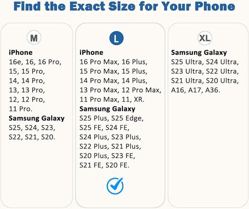 حافظة لهاتف iPhone Plus/Pro Max موديلات 16 15 14 13 12 Galaxy Plus/FE/Edge S25 24 23 22 حافظة جلدية للهاتف الخلوي مع مشبك للرجال (يناسب الغطاء الواقي)، أسود -L in Kuwait