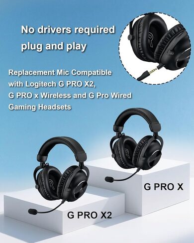 Replacement Game Mic for Logitech G GO PRO X、X2 Wireless and for GO Pro Wired Gaming Headsets, Noise Cancelling Gaming Headset Microphone with 3.5mm Plug, Compatible with PC Xbox One PS4 PS5 in Saudi Arabia