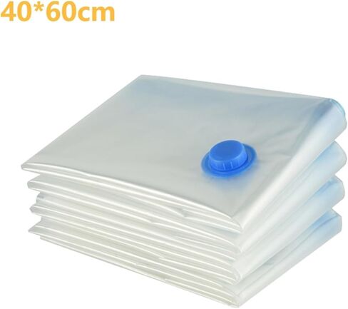 7 Sizes Reusable Vacuum Bags with Pump Cover Compression Sealer Bag Space Saving for Clothes Storing Large Container(60x80cm set) in Saudi Arabia