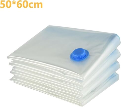 7 Sizes Reusable Vacuum Bags with Pump Cover Compression Sealer Bag Space Saving for Clothes Storing Large Container(60x80cm set) in Saudi Arabia