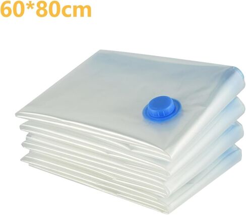 7 Sizes Reusable Vacuum Bags with Pump Cover Compression Sealer Bag Space Saving for Clothes Storing Large Container(60x80cm set) in Saudi Arabia