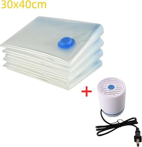 7 Sizes Reusable Vacuum Bags with Pump Cover Compression Sealer Bag Space Saving for Clothes Storing Large Container(60x80cm set) in Saudi Arabia