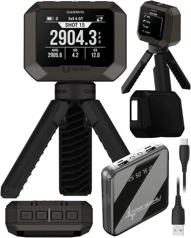 كرونوغراف Xero C2 من Garmin، كرونوغراف مدمج وموثوق، يتتبع ما يصل إلى 10 لقطات في الثانية، من 100 إلى 5000 إطار في الثانية مع حزمة Wearable4U PowerBank in Saudi Arabia