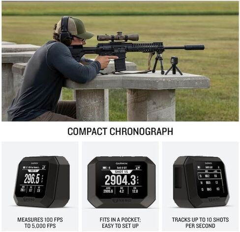 كرونوغراف Xero C2 من Garmin، كرونوغراف مدمج وموثوق، يتتبع ما يصل إلى 10 لقطات في الثانية، من 100 إلى 5000 إطار في الثانية مع حزمة Wearable4U PowerBank in Saudi Arabia