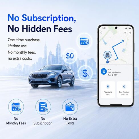 جهاز تعقب GPS مغناطيسي صغير للمركبات IP65 جهاز تتبع مخفي مقاوم للماء في الوقت الحقيقي متوافق مع نظام Android فقط، جهاز تعقب السيارة مضاد للسرقة للشاحنات والدراجات النارية والأصول (Android فقط) in Kuwait